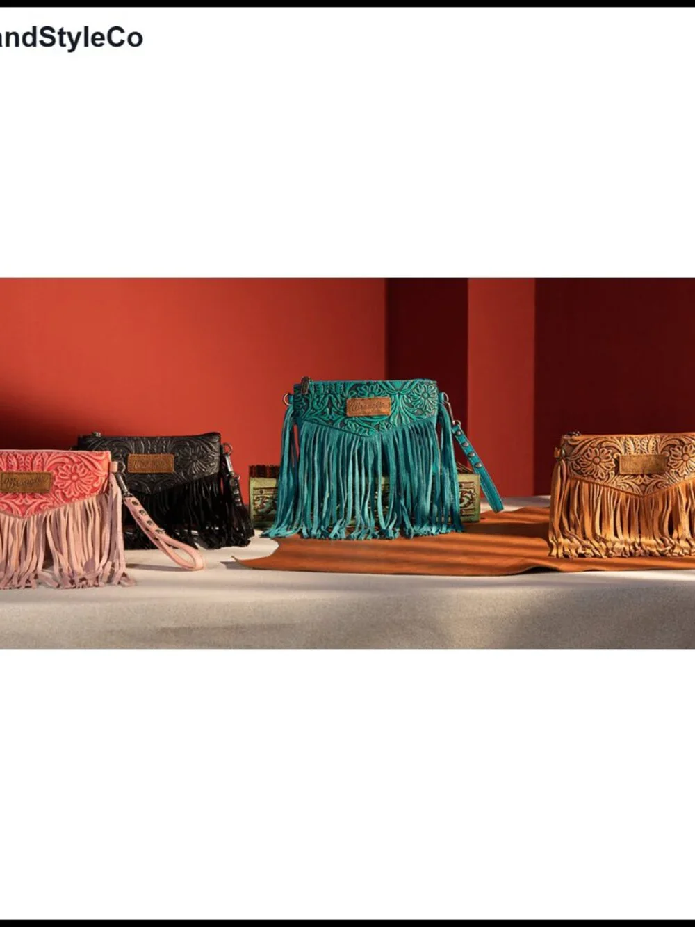 Wrangler by Montana West Faux Leather Fringe Crossbody Wristlet